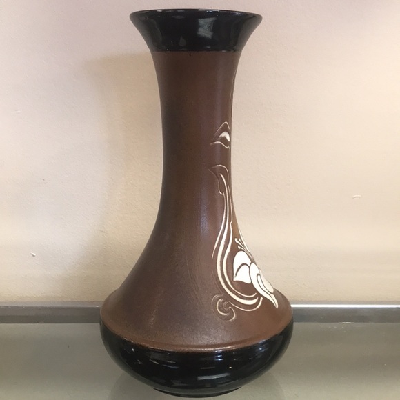 Vintage Pottery Craft Robert Maxwell Stoneware Floral Lily Vase - Picture 4 of 9